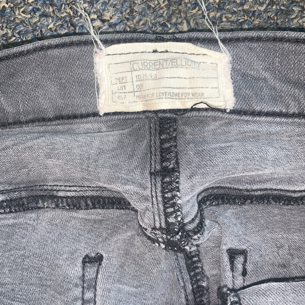 Current / Elliott Y2K lowrise Jeans Gray Skinny Stretch Denim size 24 - Picture 6 of 12